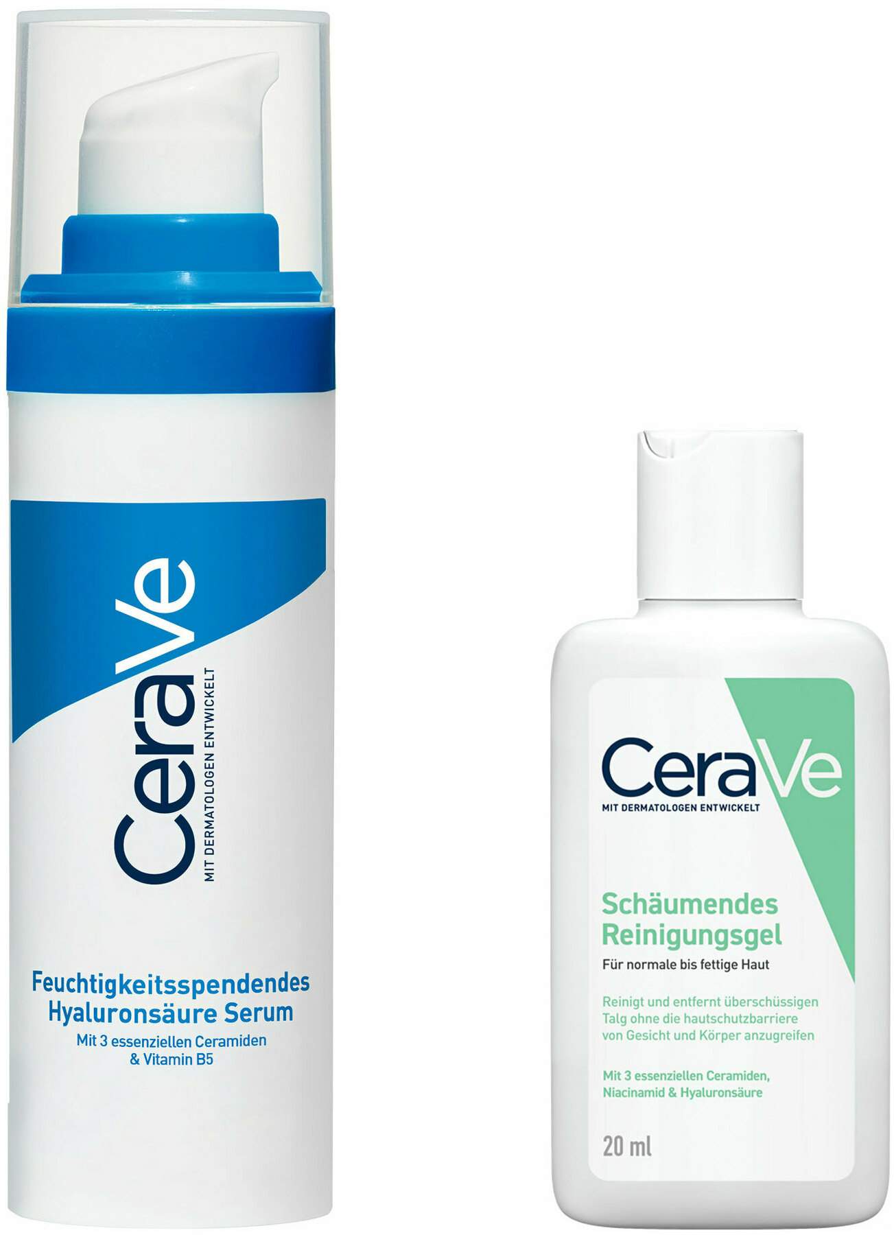 CeraVe feuchtigkeitsspendendes Hyaluronsäure Serum 30 ml + gratis schäumendes Reinigungsgel 20 ml