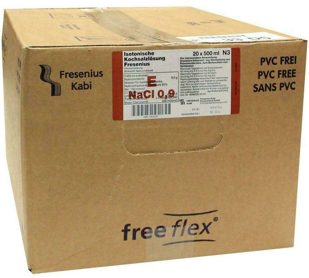 Isotonische Kochsalzlösung Fresenius Freeflex 20 X 500 Ml...