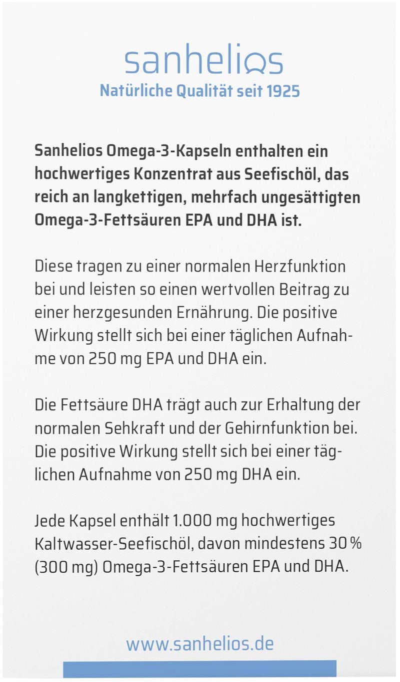 Sanhelios Omega-3 Kapseln 1000 90 Stück