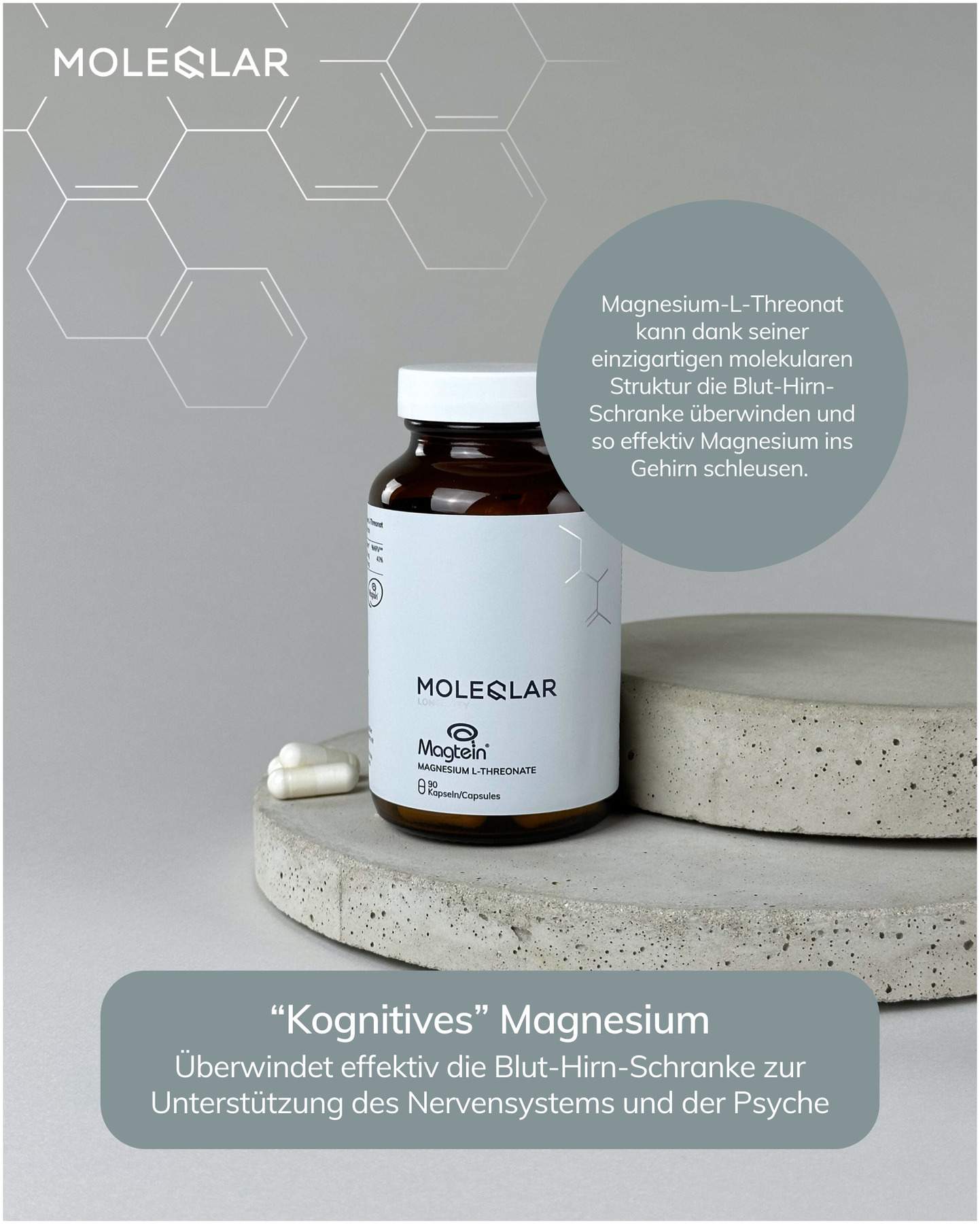 MoleQlar Magtein Magnesium-L-Threonate 90 Kapseln