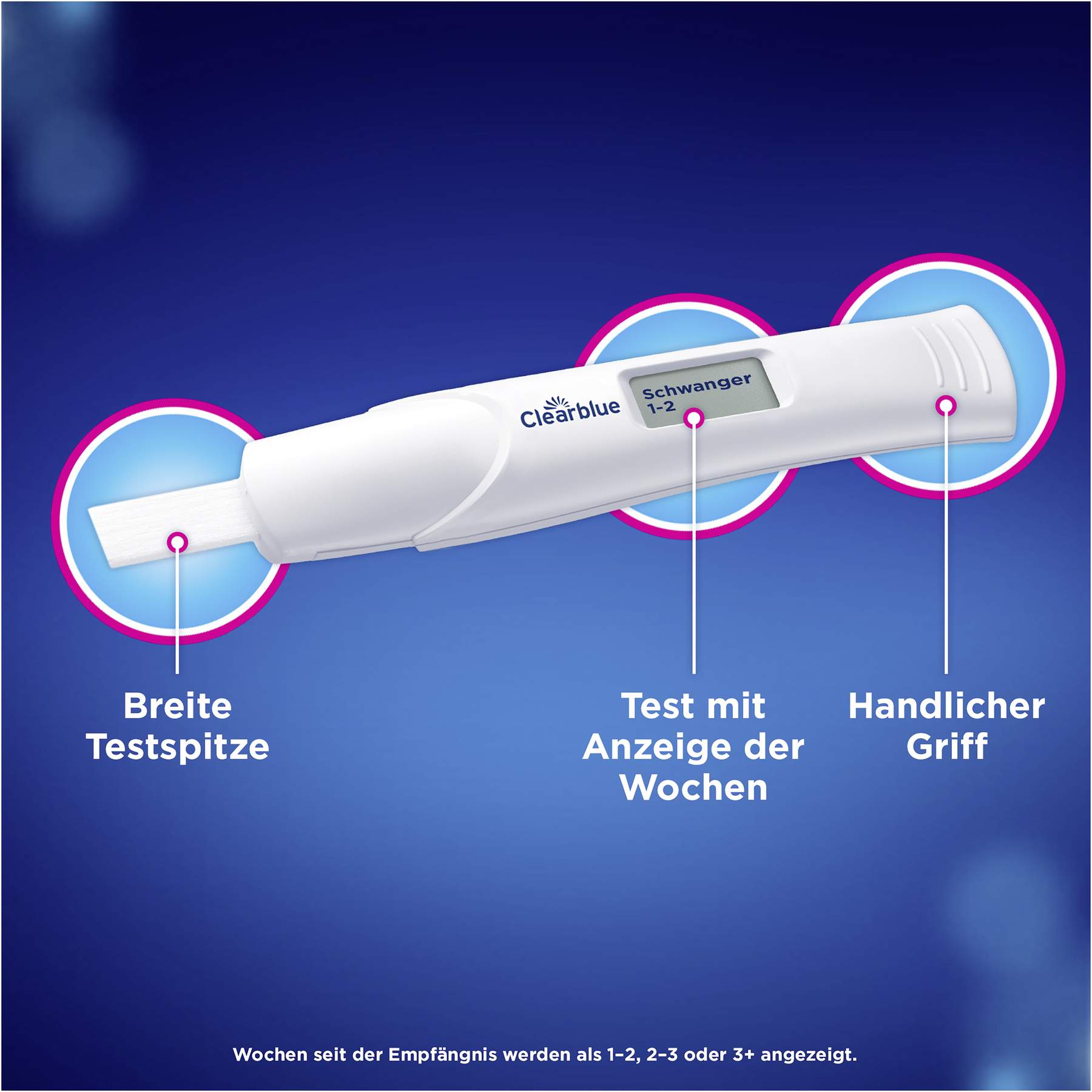Clearblue Schwangerschaftstest frühe Erkennung und mit Wochenbestimmung 2 Teststäbchen