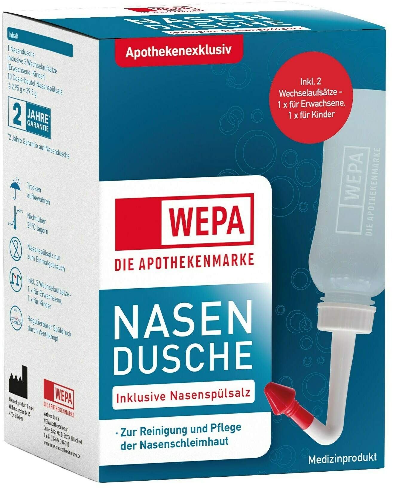 WEPA Nasendusche Inklusive 10 X 2,95 G Nasenspülsalz