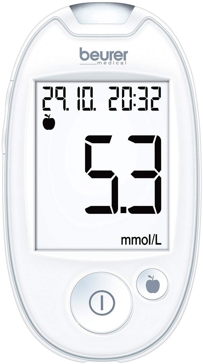 Beurer GL44 Blutzuckermessgerät mmol je l weiß