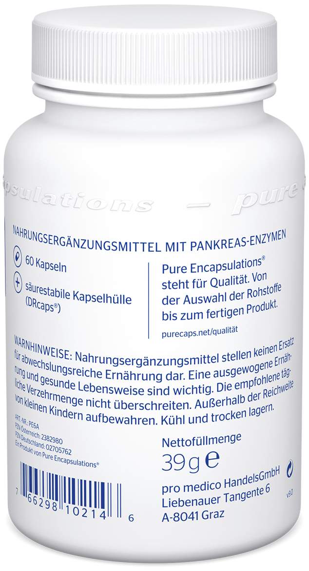Pure Encapsulations Pankreatin Enzym Formel 60 Kapseln