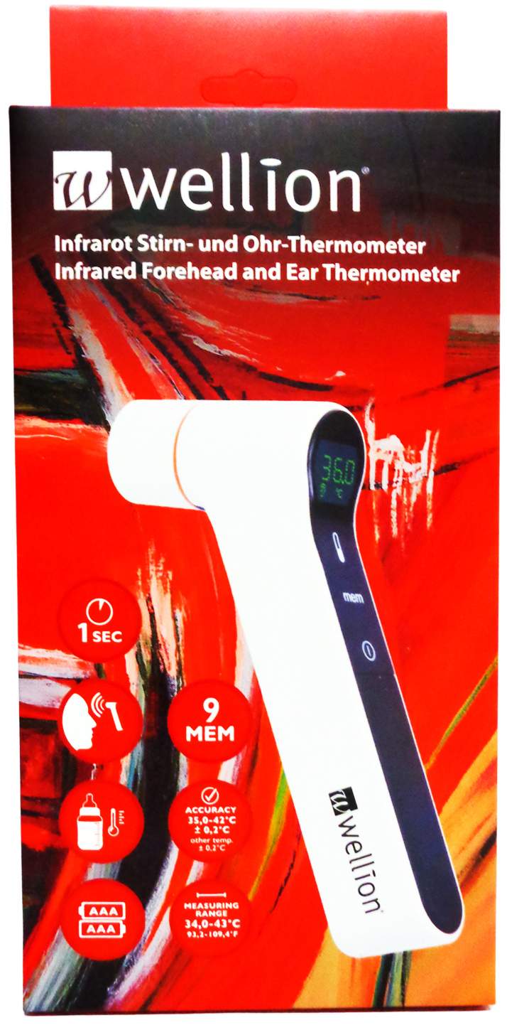 Wellion Infrarot Stirn- und Ohr-Thermometer 1 Stück