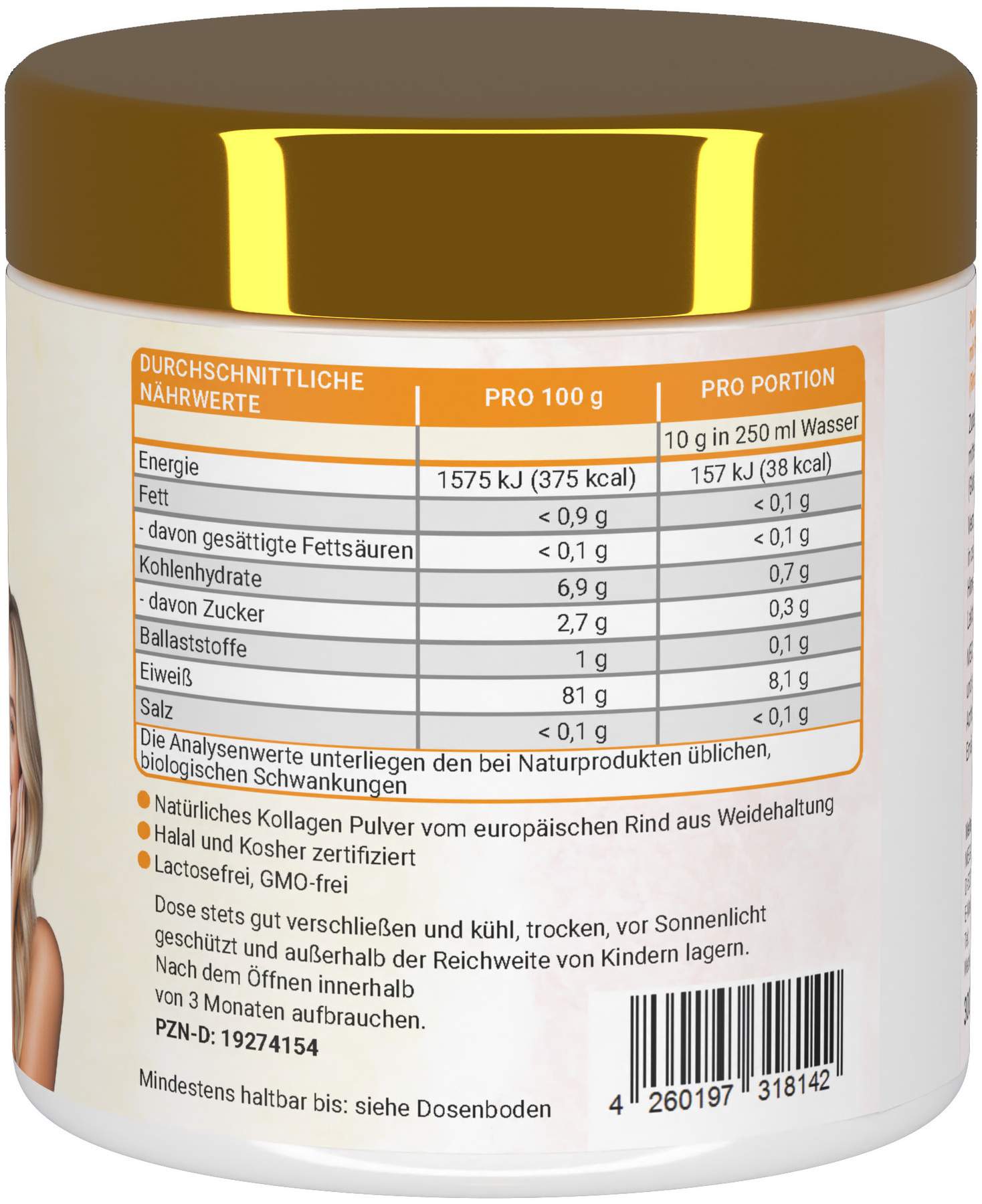 Collagen Clear Glow Kollagen Peptide Pfirsich 300 G Pulver