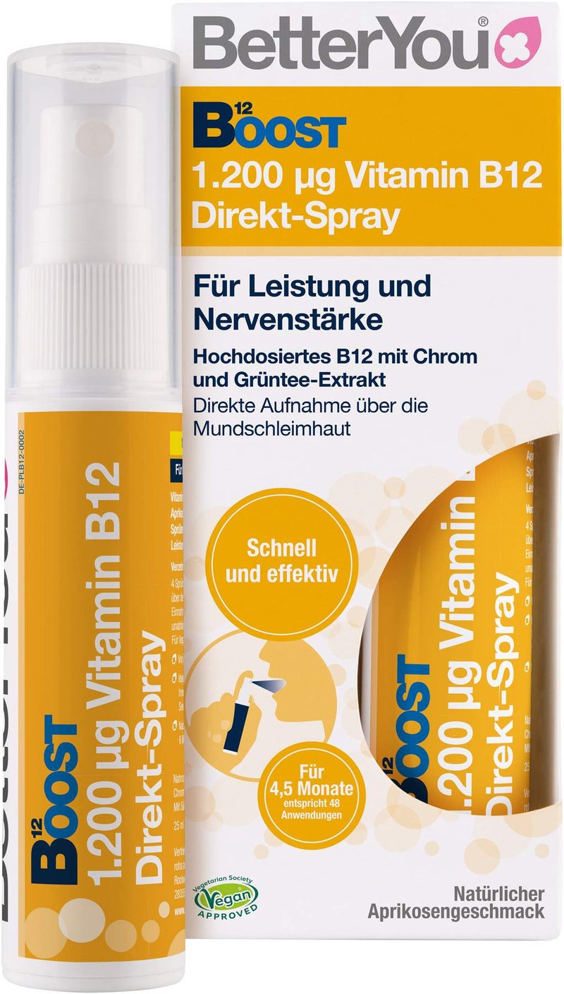 Betteryou Boost Vitamin B12 Direkt Spray Mit Aprikosengeschmack...