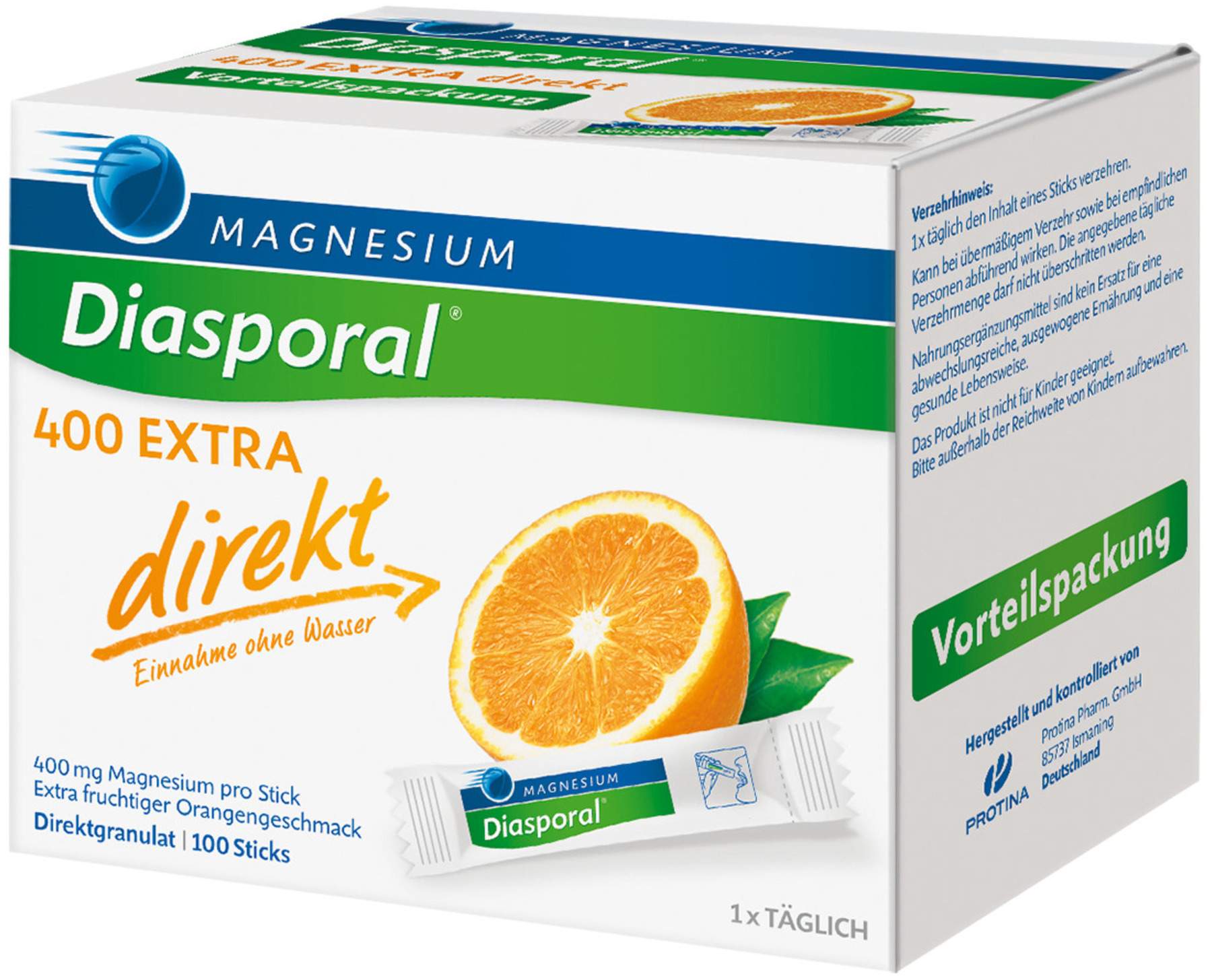 Magnesium Diasporal 400 Extra 100 Direkt Granulat Sticks