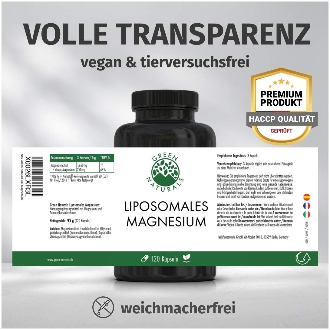 Green Naturals Liposomales Magnesium 120 Kapseln