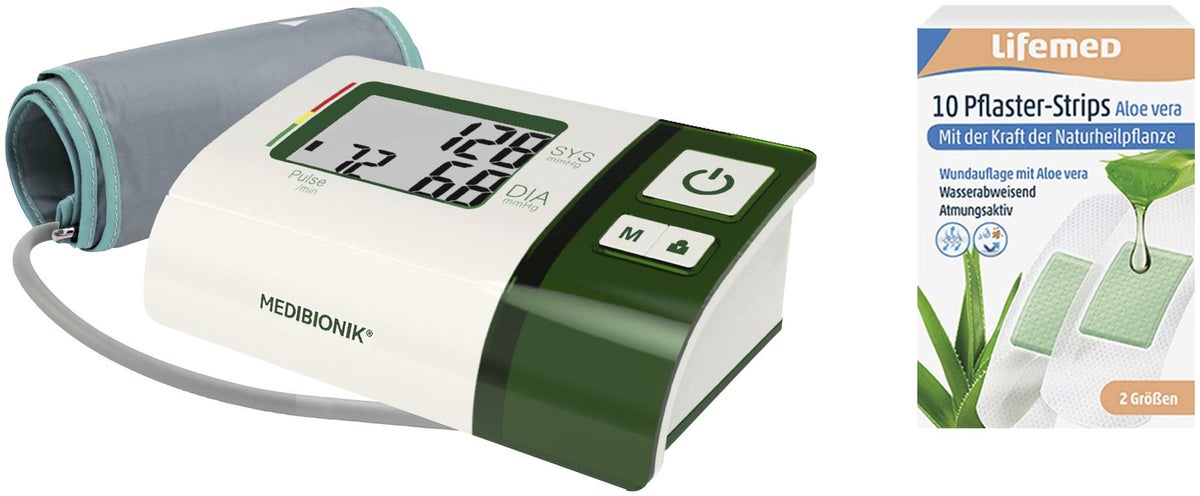 Oberarm-Blutdruckmessgerät Medibionik + Gratis 10 x Aloe Vera Pflaster