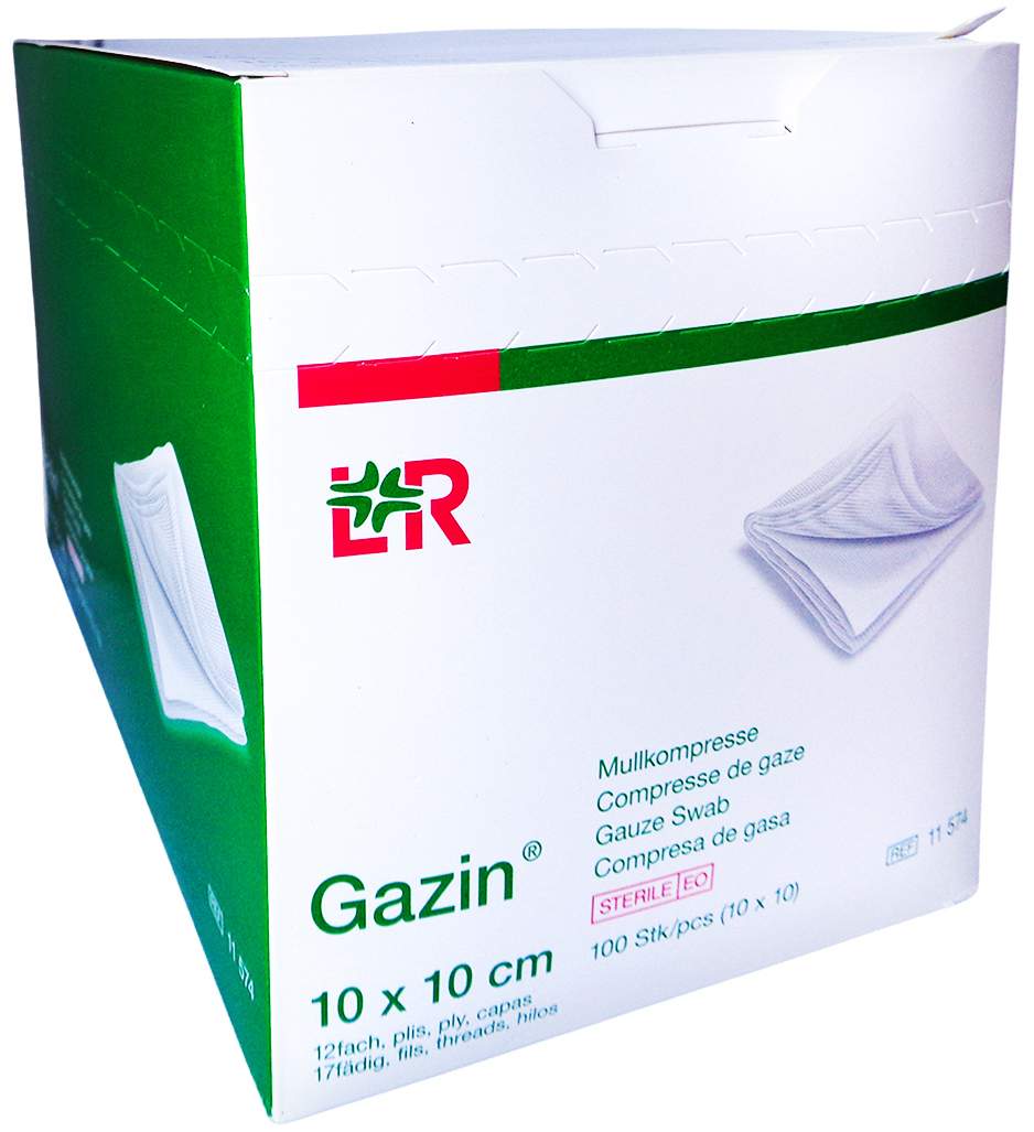 Gazin Mullkomp.10x10 cm Steril 12fach