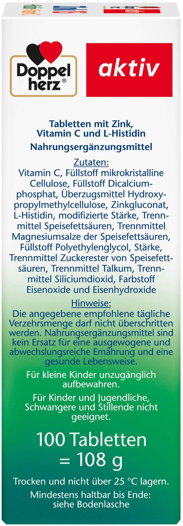 Doppelherz Aktiv Zink + Histidin + Vitamin C Depot Aktiv 100...