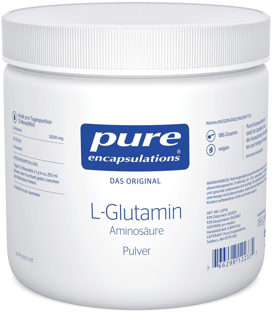 Pure Encapsulations L-Glutamin 186 G Pulver