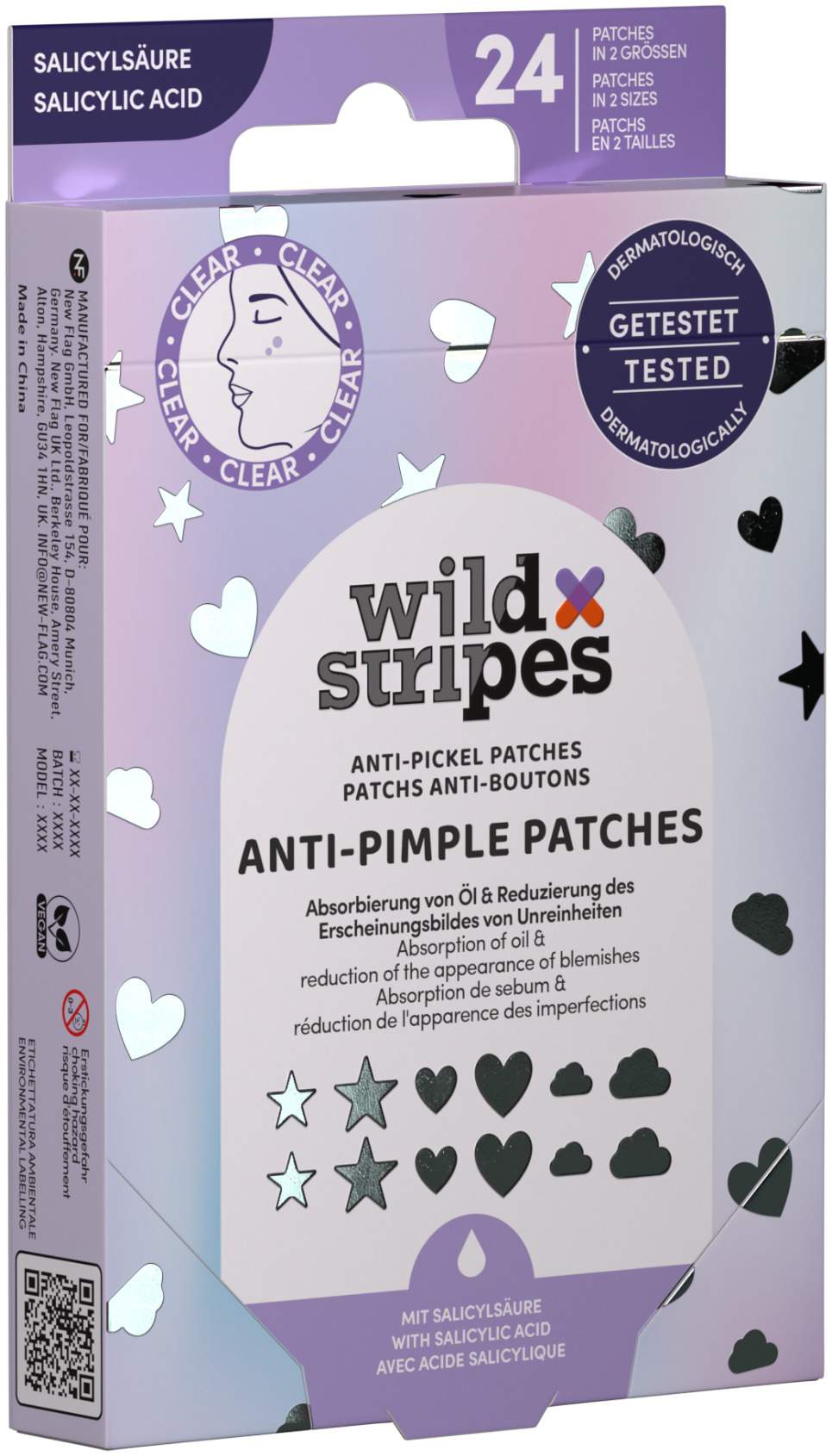 Wild Stripes Anti-Pickel Patches Holo Clear 24 Stück