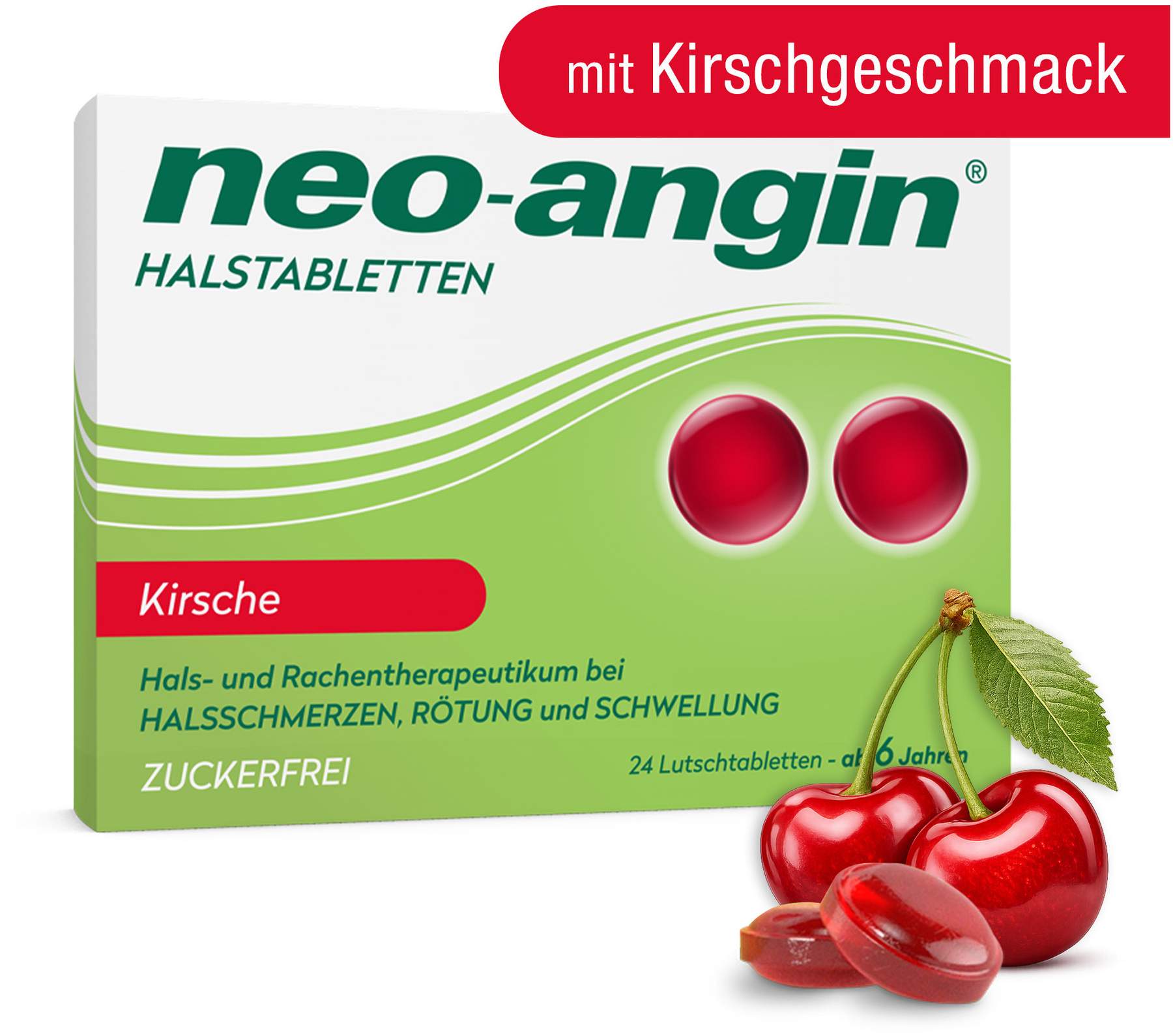 neo angin Halstabletten Kirsche zuckerfrei 24 Lutschtabletten