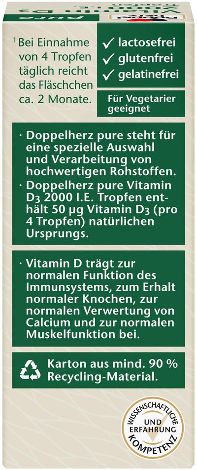Doppelherz Pure Vitamin D3 2000 I.E. Tropfen 9,2 ml