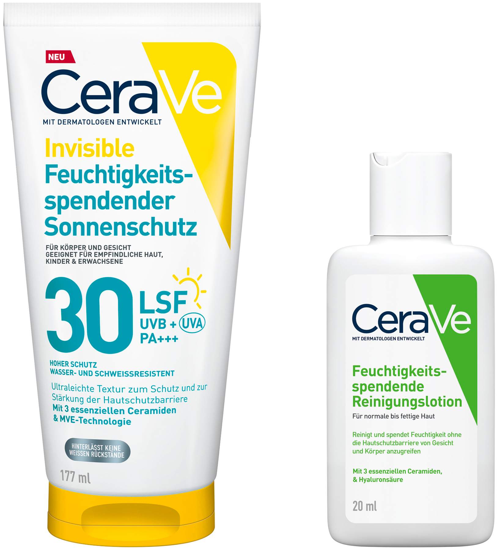 CeraVe Feuchtigkeitsspendender Sonnenschutz LSF 30 177 ml + gratis CeraVe Feuchtigkeitsspendende Reinigungslotion 20 ml