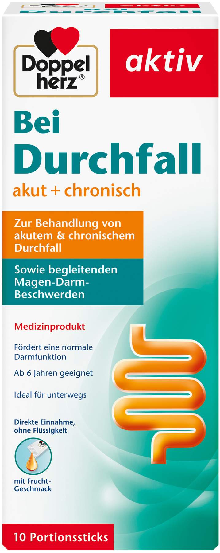Doppelherz Aktiv bei Durchfall 10 Portionssticks