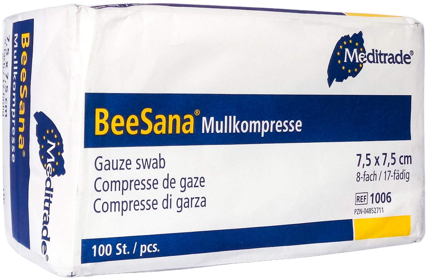 Mullkompressen 7,5 X 7,5 cm 8fach Unsteril 100 Kompressen
