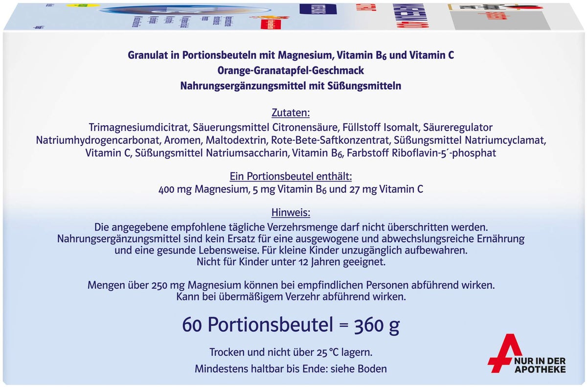 Doppelherz system Magnesium 400 Citrat Granulat 60 Beutel