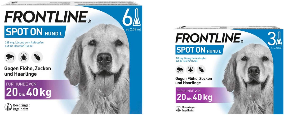 Frontline Spot On Hund L 20-40 kg 6 + 3 Pipetten