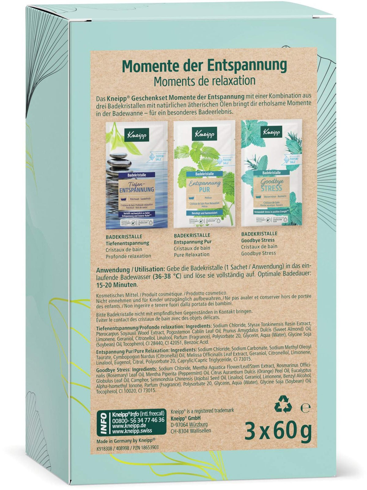 Kneipp Geschenkset Momente der Entspannung 3 X 60 G