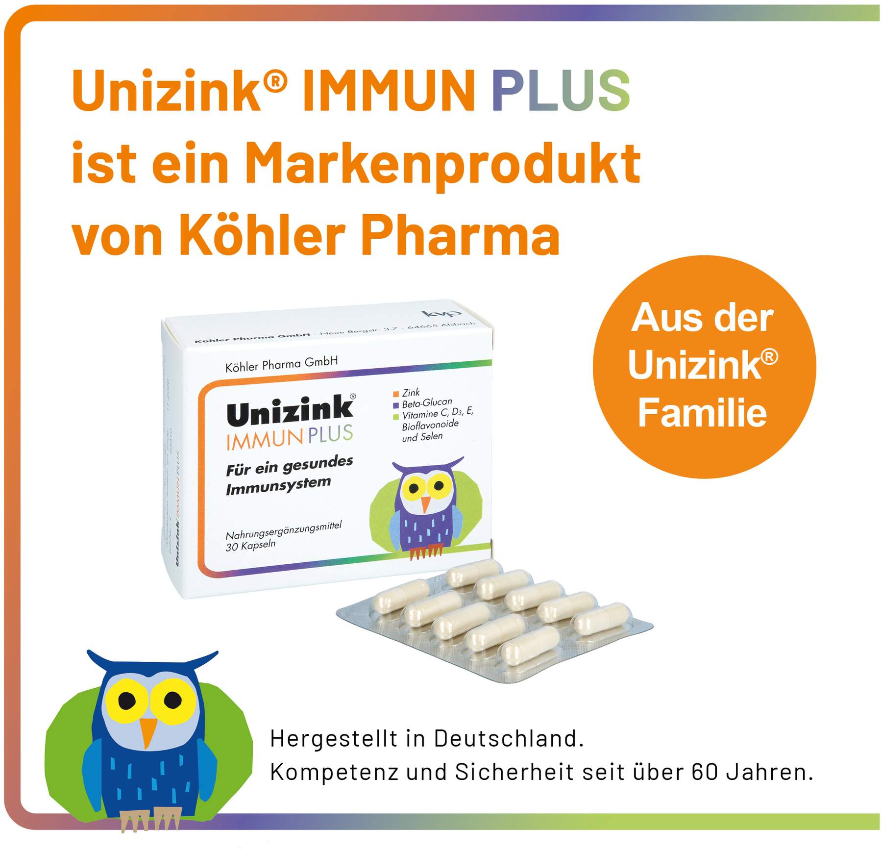 Unizink Immun Plus 30 Kapseln
