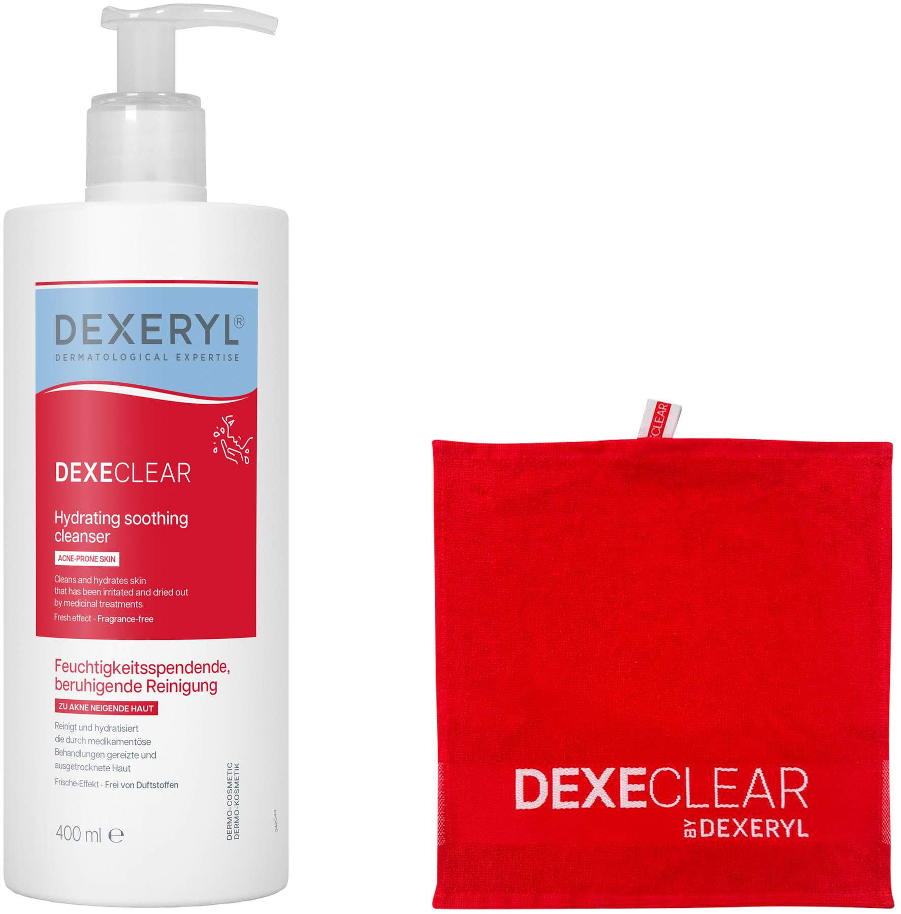 Dexeryl Dexeclear feuchtigkeitsspendende Reinigung 400 ml + gratis Handtuch 1 Stück
