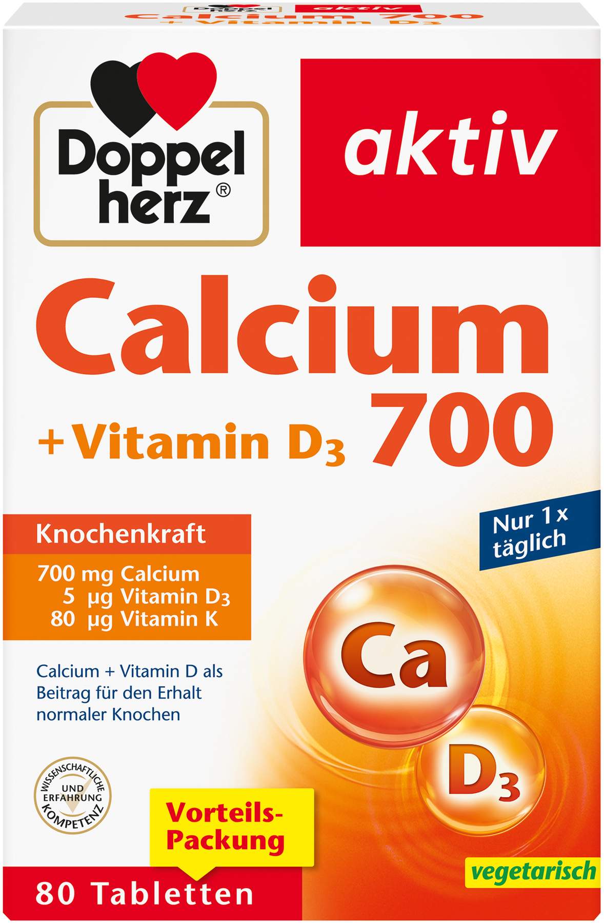 Doppelherz Aktiv Calcium 700 + Vitamin D3 80 Tabletten
