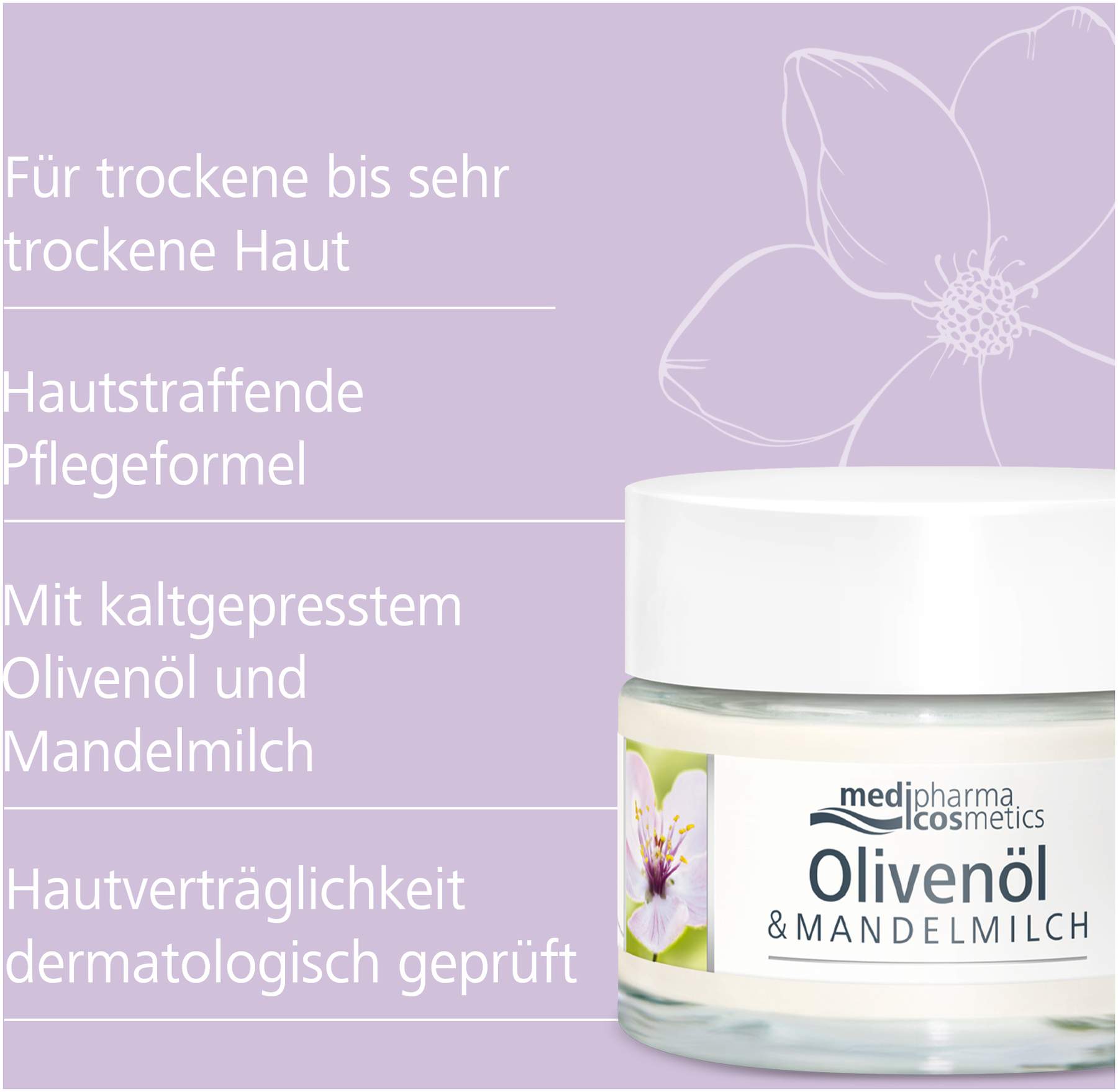 medipharma cosmetics Olivenöl & Mandelmilch Straffende Tagespflege 50 ml
