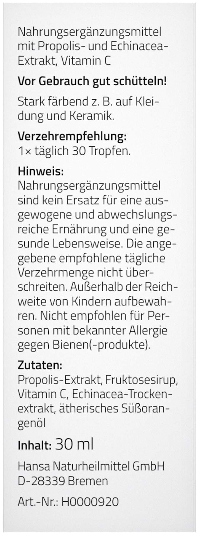 Beecraft Propolis Tropfen 55% Plus 30 ml