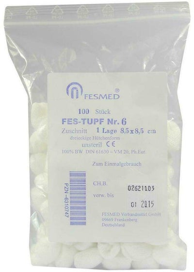 Mulltupfer Fes Tupf Nr.6 Unsteril 1lage 8,5x8,5cm 100 Tupfer