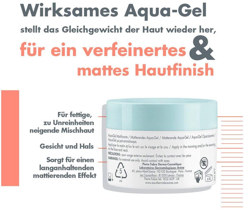 Avene Cleanance mattierendes Aqua-Gel für unreine Haut 50 ml