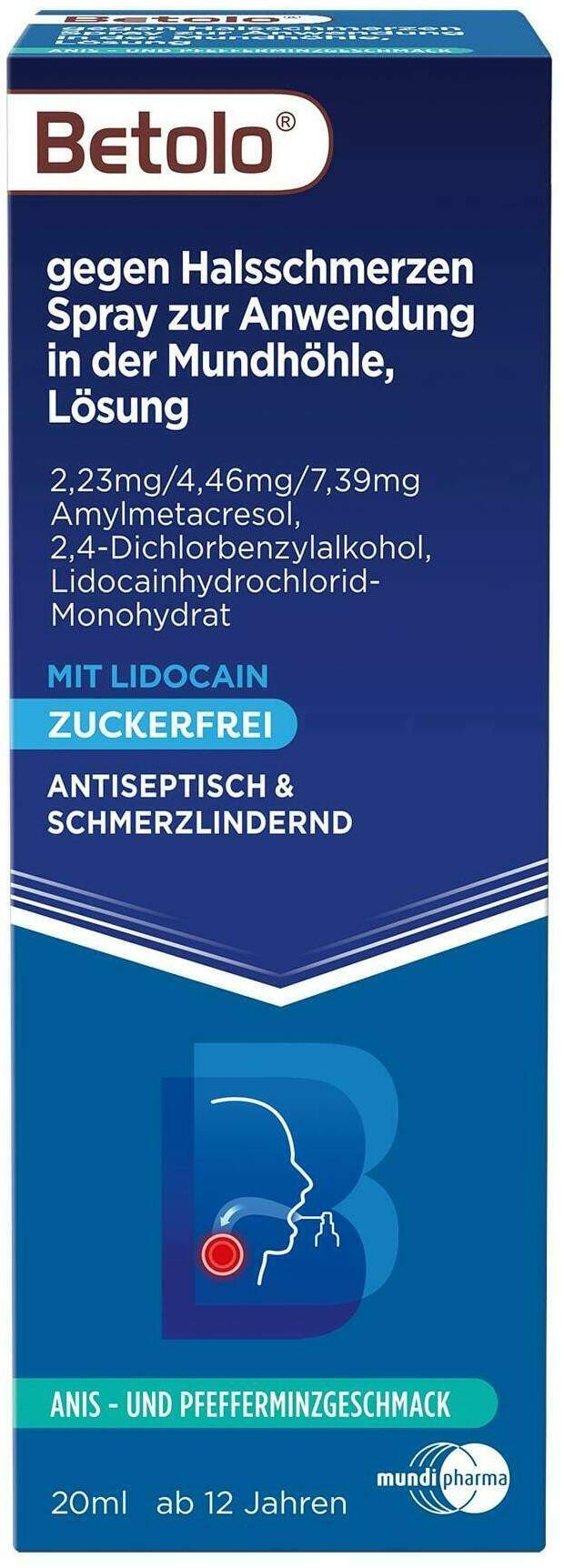 Betolo gegen Halsschmerzen 20 ml Rachenspray