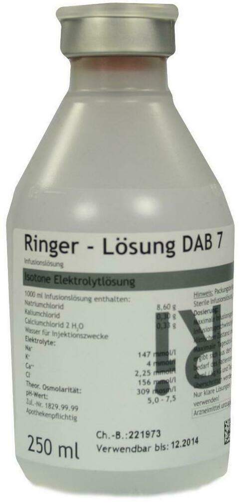 Ringer Lösung Dab 7 Plastik 250 ml Infusionslösung