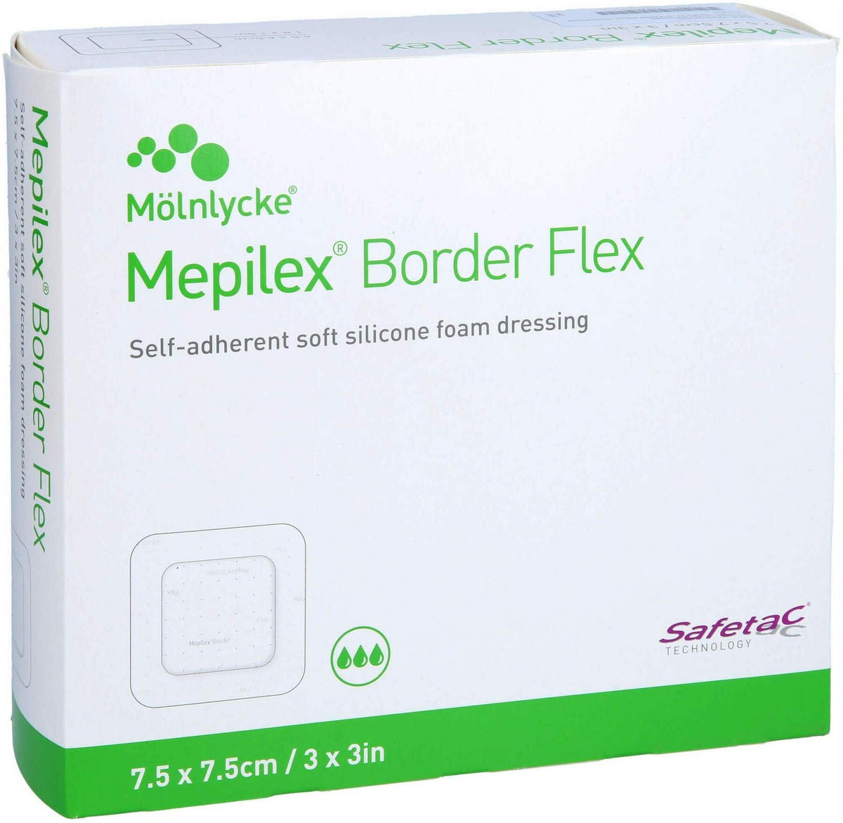 Mepilex Border Flex Schaumverband Haftend 7,5 X 7,5 cm 10 Stück