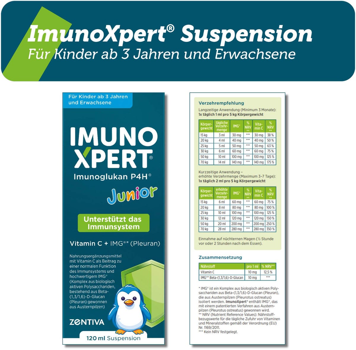 Imunoxpert Junior Suspension Vitamin C + Beta - Glucan 250 ml