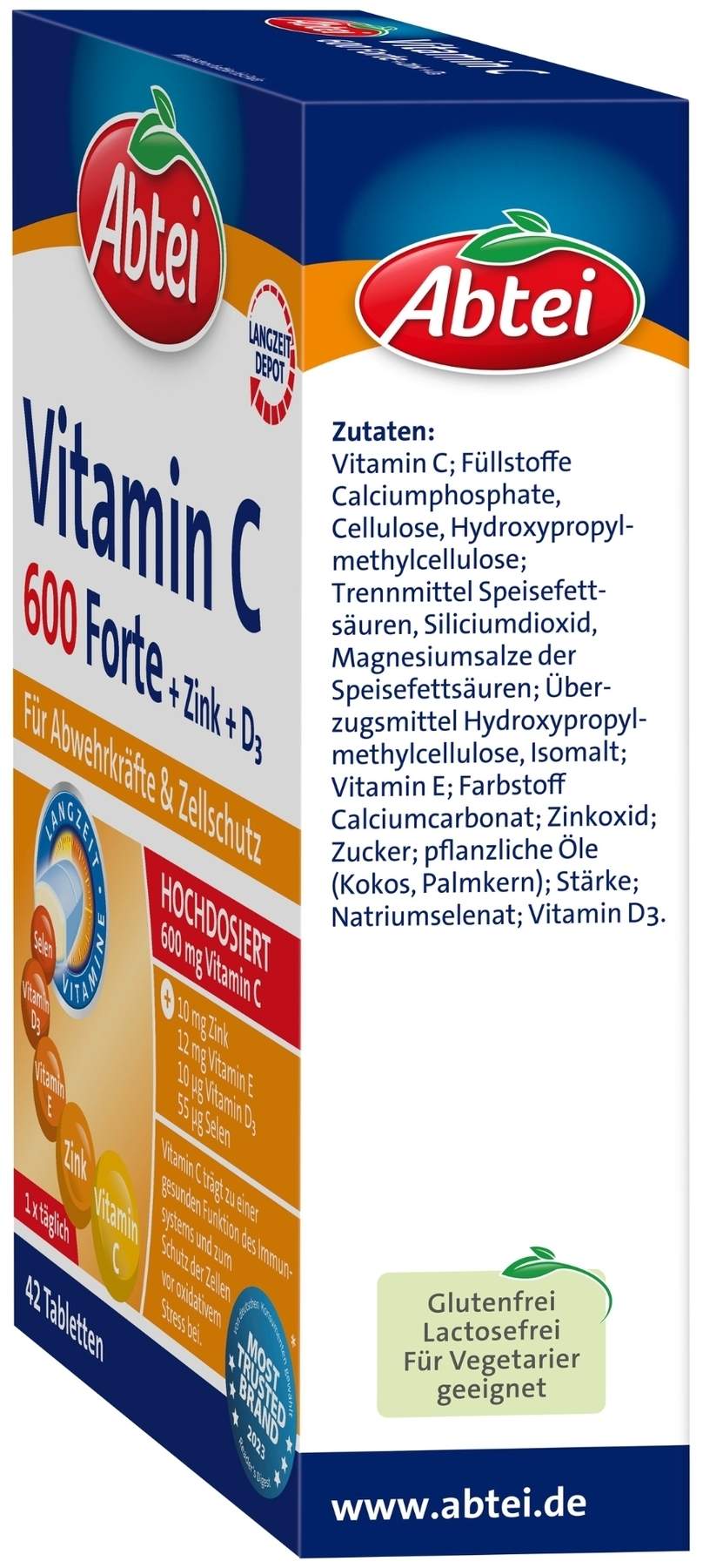 Abtei Vitamin C 600 Forte 42 Tabletten