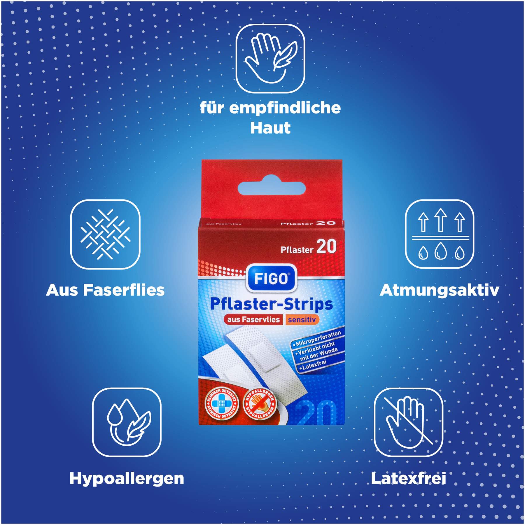 Figo Pflaster-Strips Sensitiv 20 Stück