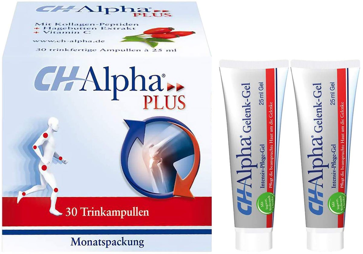 CH ALPHA Plus Trinkampullen 30 Stück + 2 x gratis CH-ALPHA Gelenk Gel 25 ml