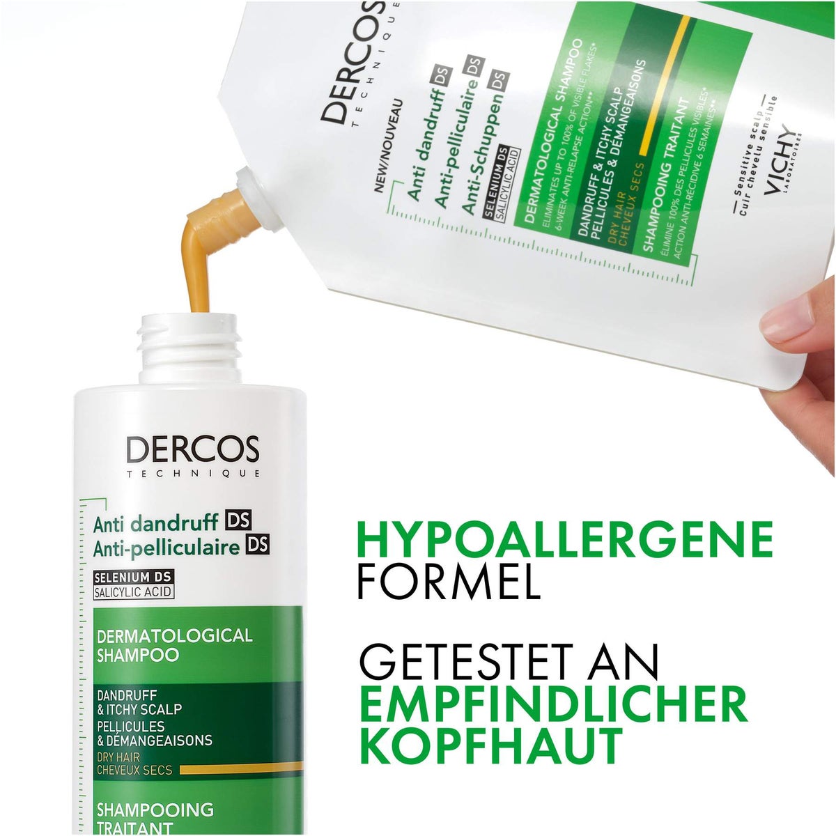 Vichy Dercos Anti-Schuppen Shampoo trockene Kopfhaut Nachfüllpack 390 ml