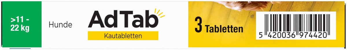 AdTab 450 mg für große Hunde (11-22 kg) 3 Kautabletten