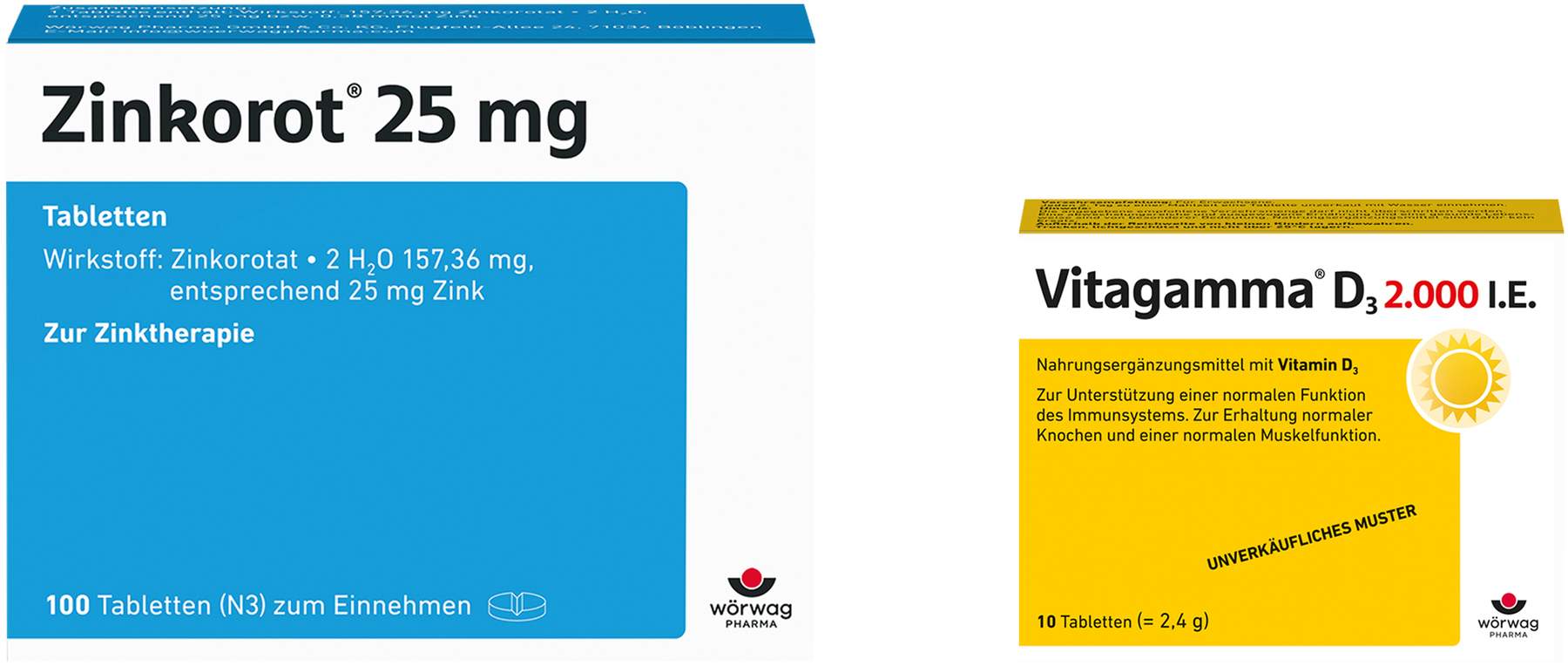 Zinkorot 25 mg 100 Tabletten + gratis Vitagamma D3 2.000 I.E 10 Tabletten