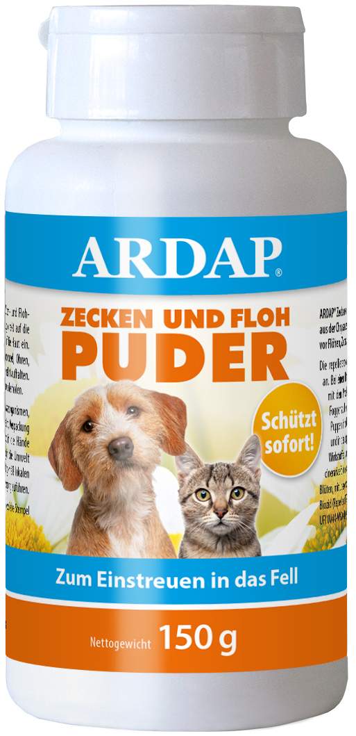 Ardap Zecken-Und Floh-Puder Für Hunde und Katzen 150 G