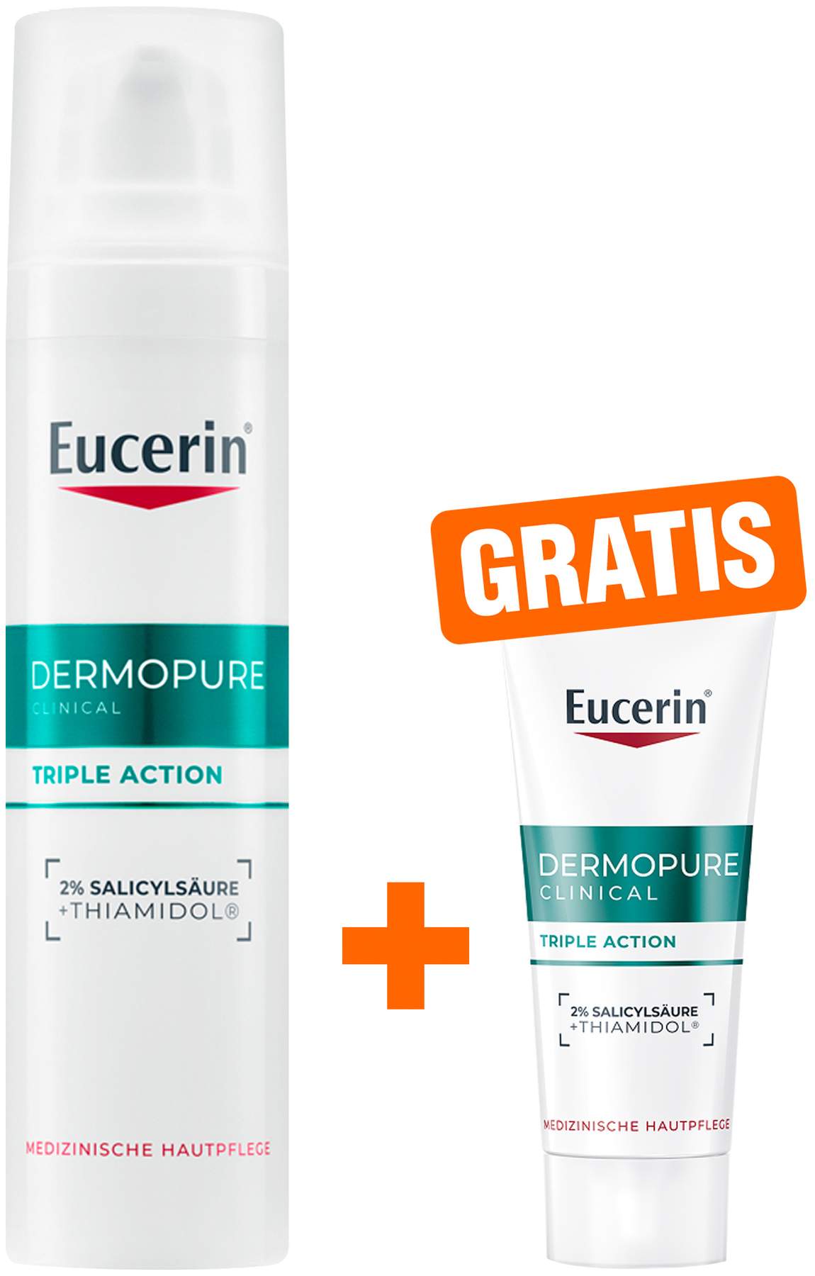 Eucerin DermoPure clinical Triple Action 40 ml + gratis Eucerin Dermopure Clinical Triple Action 7 ml