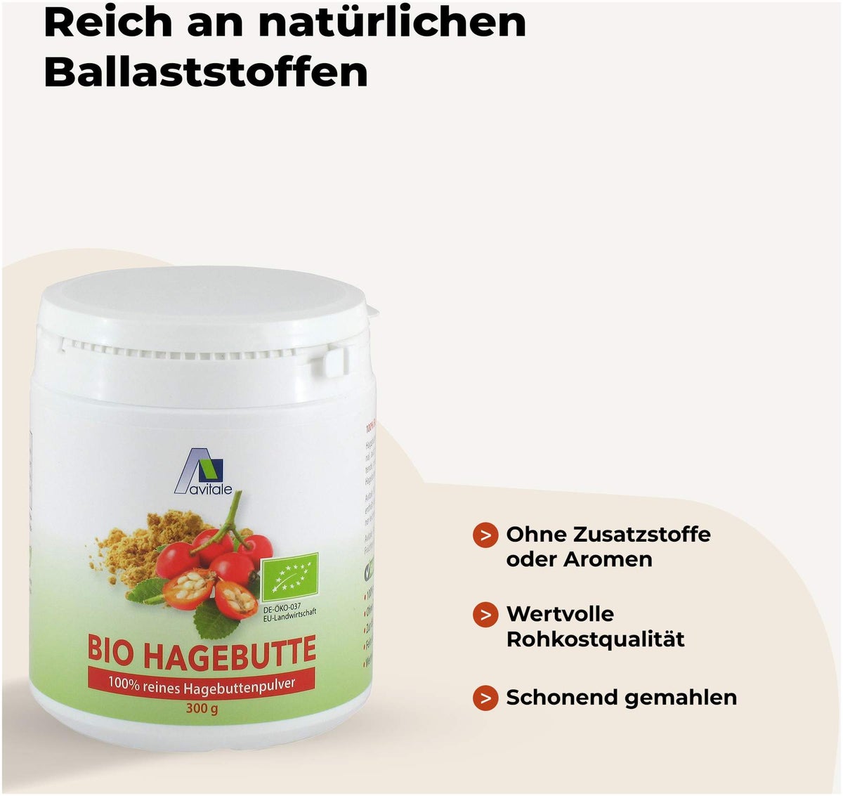 Hagebutten Pulver Bio 300 g