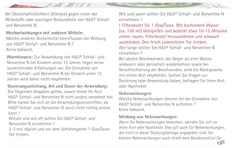 H&S Schlaf- und Nerventee N Filterbeutel