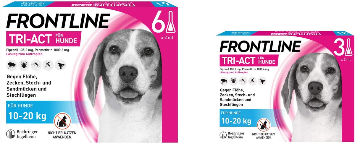 Frontline TRI-ACT Hund 10-20 kg 6 + 3 Pipetten