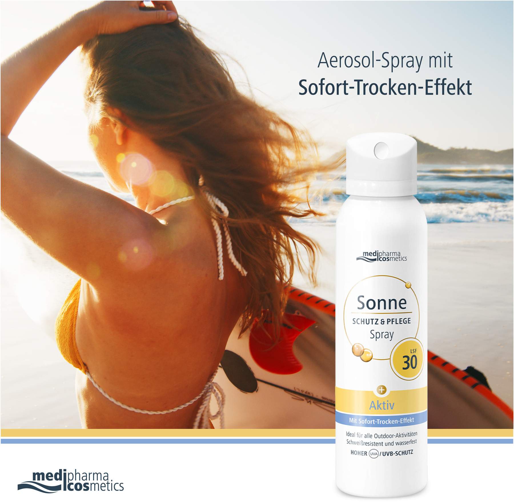 medipharma cosmetics Sonne Schutz & Pflege Aktiv Aerosol-Spray LSF 30 150 ml