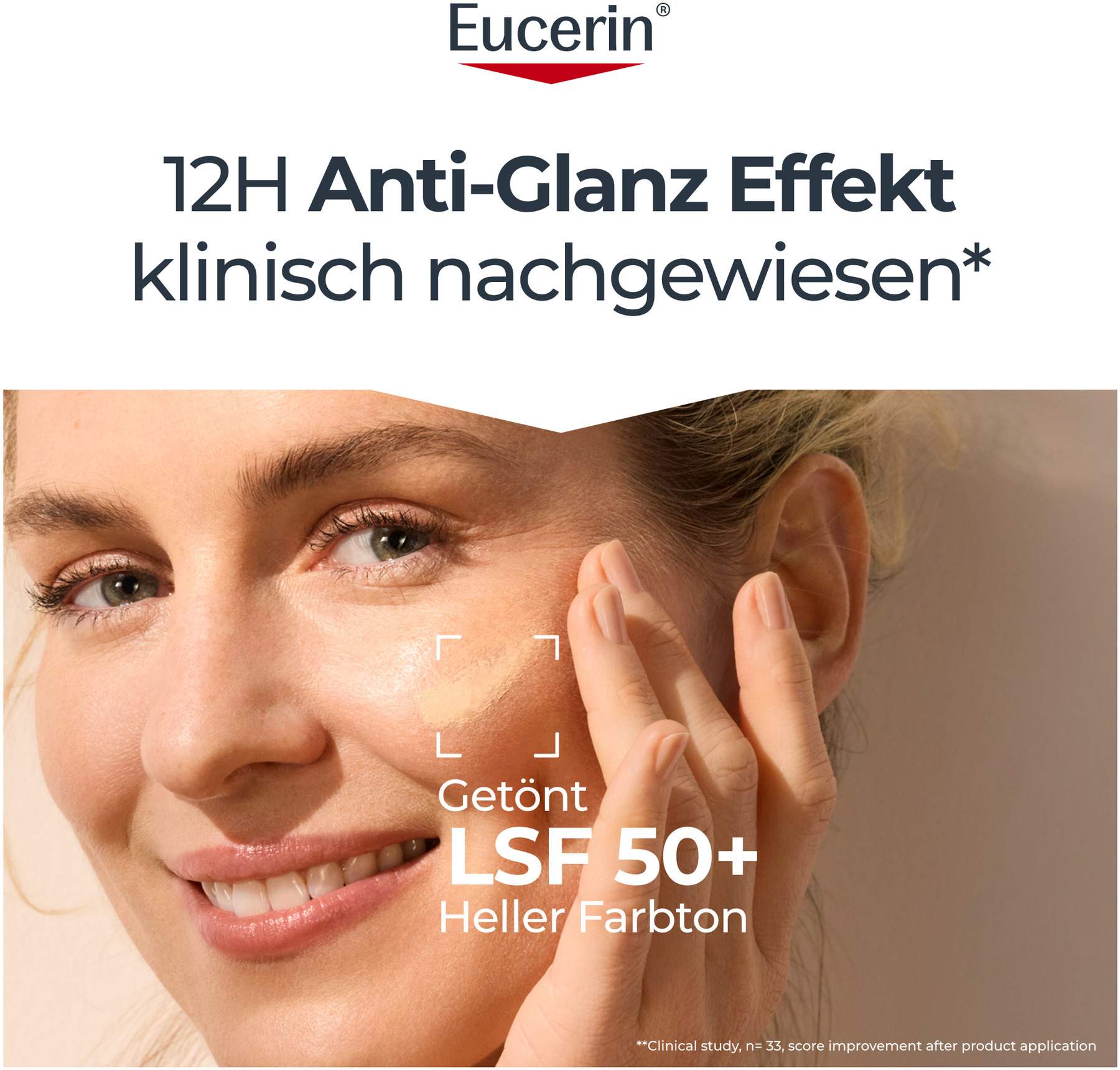 Eucerin Sun Oil Control Face Fluid Getönt (Mittel) LSF 50+ 50 ml